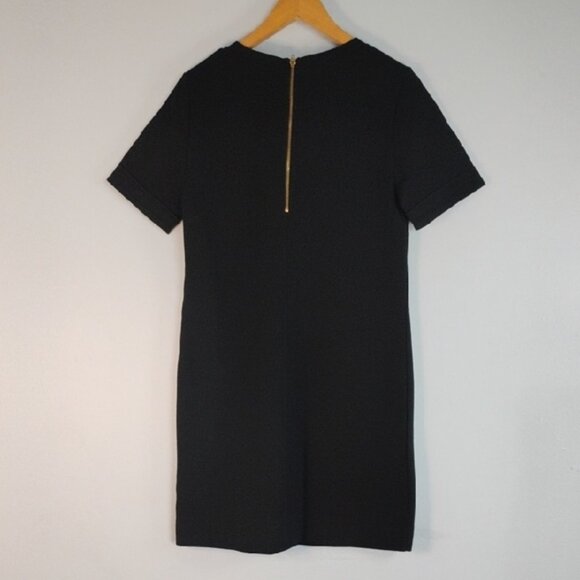 NWT J. Crew Black Zipper Ponte Mini Dress with Gold Zipper Hardware Dress Size 6 - Picture 8 of 10
